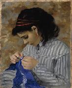 Lise Sewing Pierre-Auguste Renoir